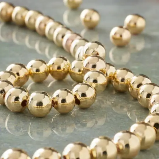 Gold Metal Round Beads, 6mm by Bead Landing&trade; {3}
