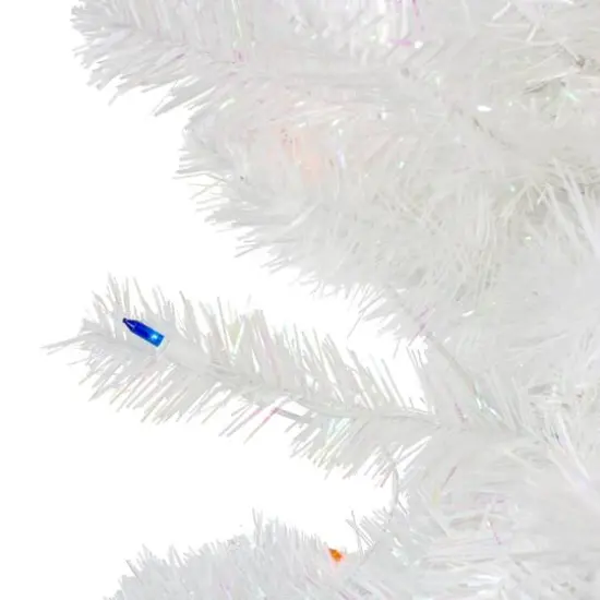 4ft. Pre-Lit White Pine Artificial Christmas Tree, Multicolor Lights {3}