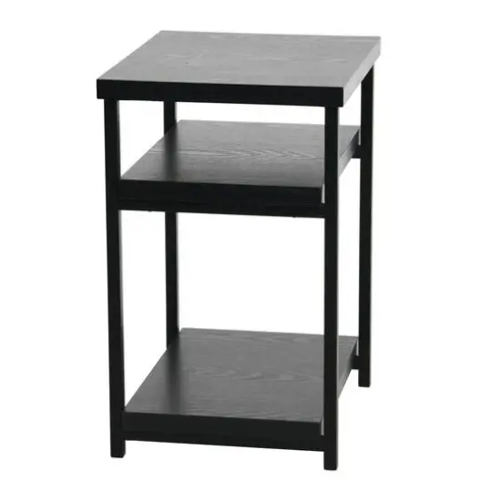 Household Essentials Jamestown 2-Shelf End Table Black Oak {9}
