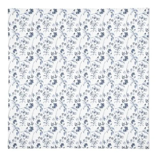 Blue Floral Pattern 10" x 10" Cotton Twill Napkin {1}