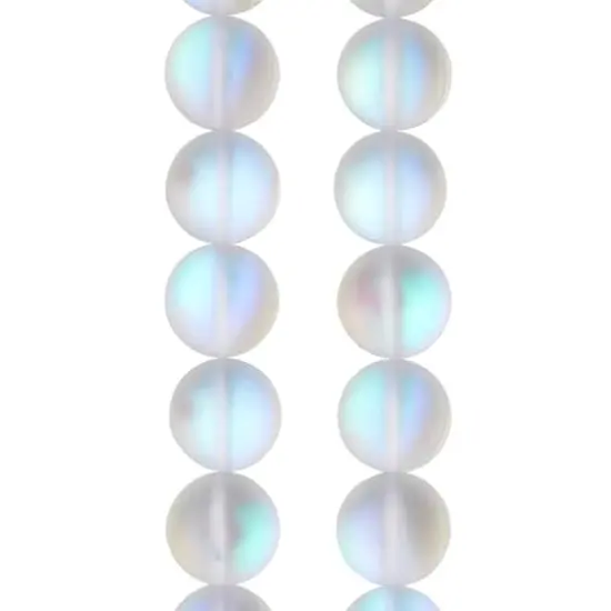 White Opal Glass Round Beads, 10mm by Bead Landing&trade; {1}