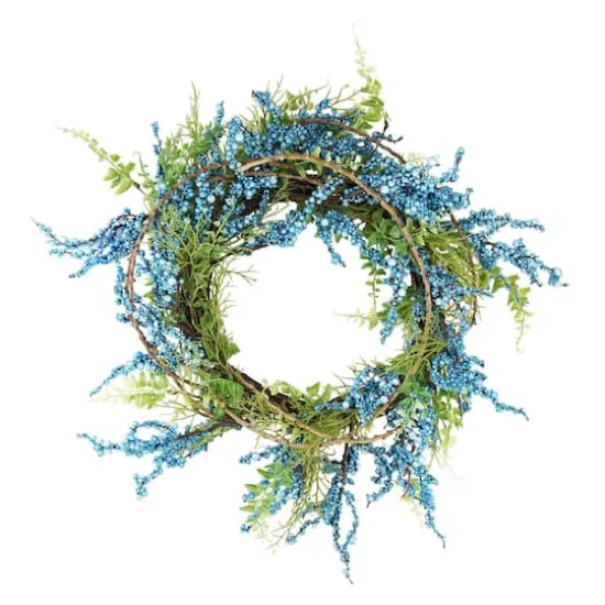 12" Spring Blue & Green Berry Twig Wreath {1}