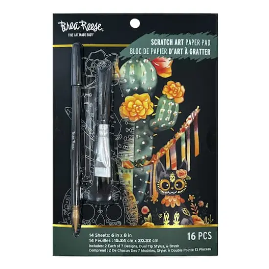 Brea Reese&trade; 6" x 8" Creepy Cacti Scratch Art Paper Pad {1}