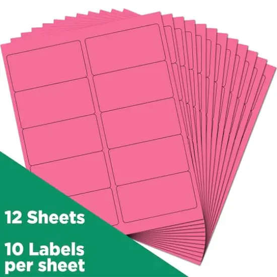 JAM Paper Standard Address Labels, 120ct. Ultra Pink {4}