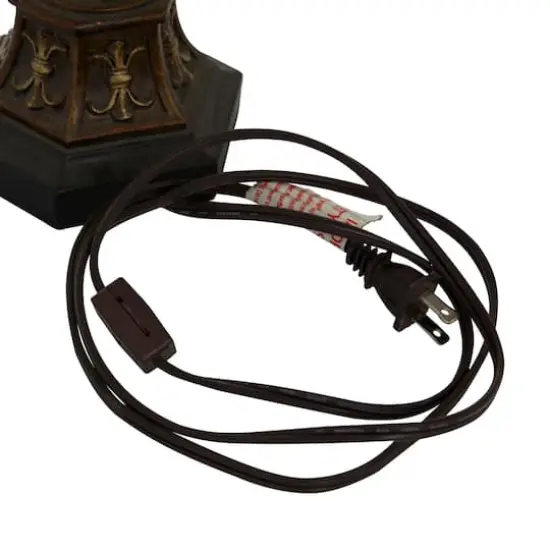 Brown Metal Mediterranean Uplight Table Lamp, 20" x 7" x 7" {7}