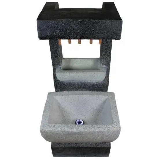 26" LED Rainfall Outdoor Water Fountain with Planter {5}