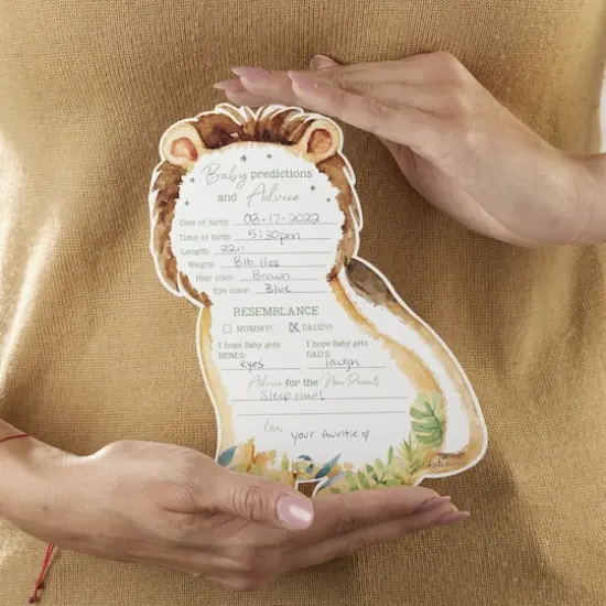 Safari Baby Advice Card & Baby Shower Game Set {6}