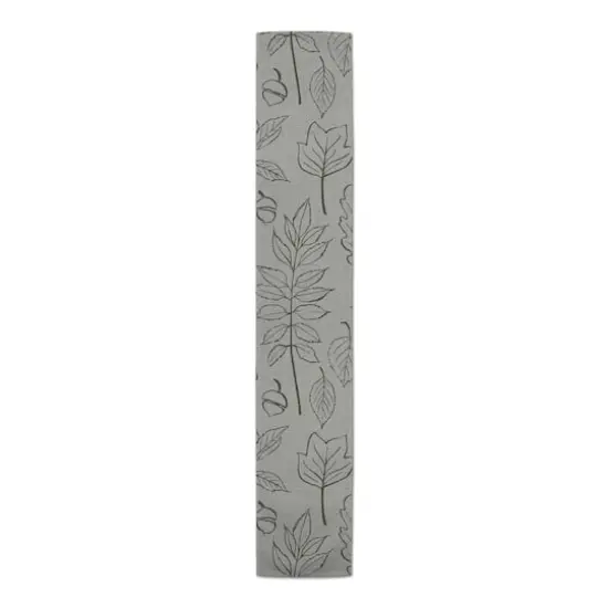90'' Green Leaf Pattern Cotton Twill Runner {4}