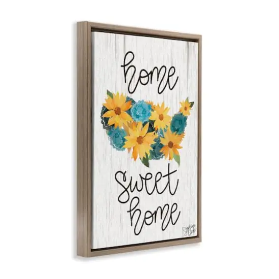 Stupell Industries Floral Americana Phrase Floater Framed Art Brown {4}