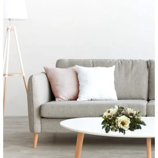 6.5" White Magnolia Silk Flower Candelabrum {4}