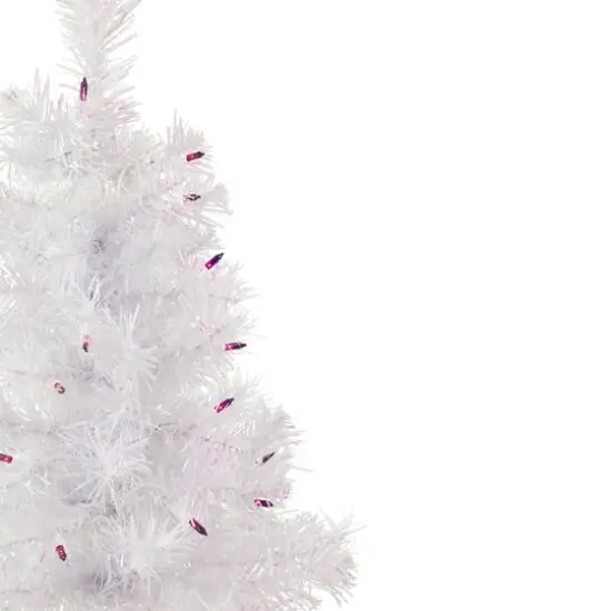 2ft. Pre-Lit White Rockport Pine Artificial Christmas Tree, Purple Lights {5}