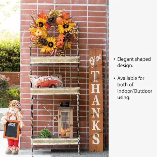 Glitzhome&reg; 68" Farmhouse Metal Planter Stand {5}