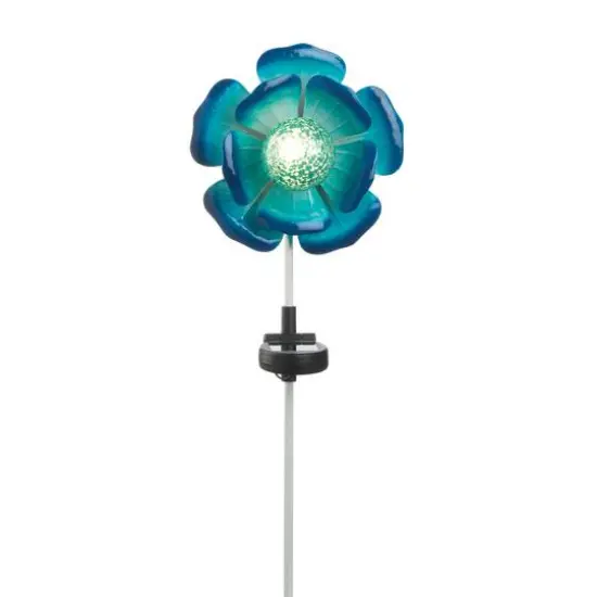 21.5" Blue Flower Solar Stake {3}
