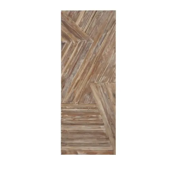 Blue Farmhouse Abstract Recycled Teak Wall Decor, 56" x 20" {4}