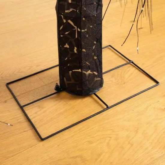 7ft. Pre-Lit Artificial Halloween Black Willow Tree with 600 Purple and Orange Dual Color LED Lights {15}