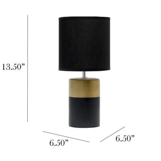 Simple Designs Two Toned Basics Table Lamp Black/Gold {4}