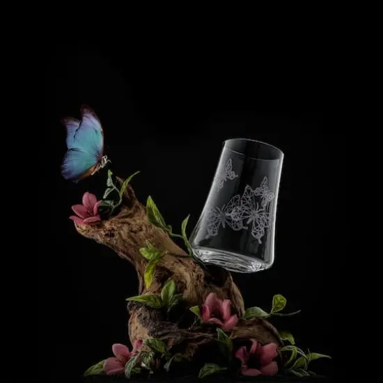 JoyJolt&reg; 17oz. Meadow Butterfly Crystal Highball Glass Set, 2ct. {7}