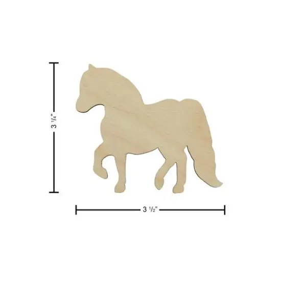 Essentials by Leisure Arts 24 Pack 4.25" x 3" Pony Flat Wood Shape {4}
