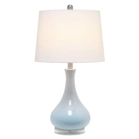 Lalia Home 26" Droplet Table Lamp with Fabric Shade Light Blue {3}