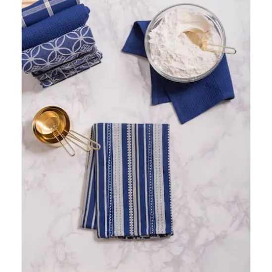 DII&reg; Nautical Blue Dishtowel & Dishcloth Set {4}