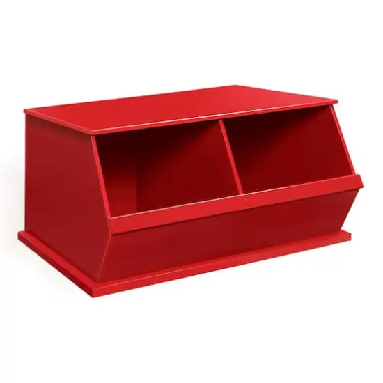Badger Basket 2 Bin Stackable Storage Cubby Red {2}