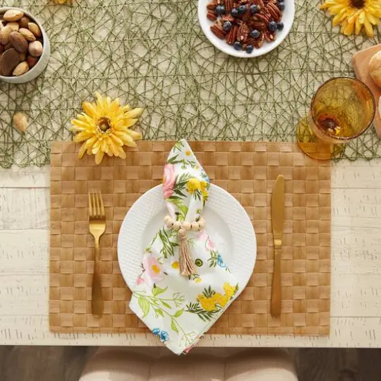 DII&reg; Reversible Basket Weave Woven Placemats, 4ct. Natural {8}