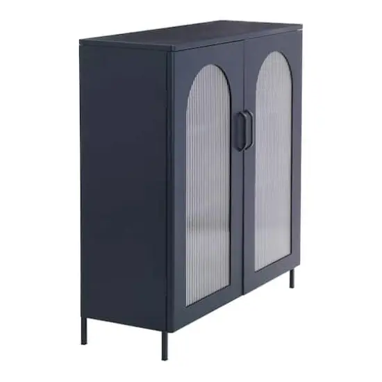 Hello Honey&reg; Solstice 3ft. Black Metal Cabinet with Arched Glass Doors {7}