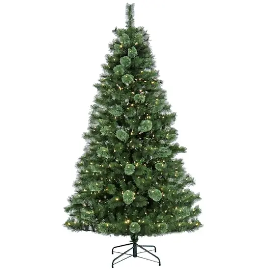 7.5ft. Pre-Lit Ontaria Pine Artificial Christmas Tree, Warm White LED Lights {1}