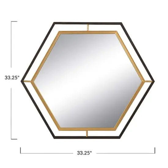 Hello Honey&reg; Two Tone Hexagon Metal Wall Mirror {5}