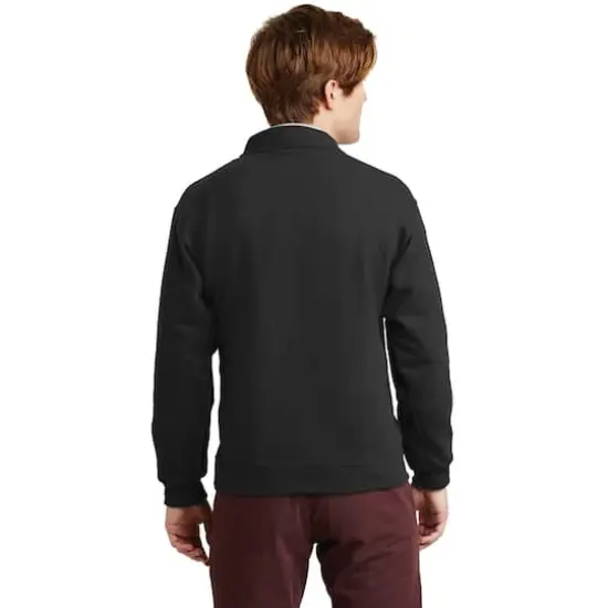 JERZEES&reg; Super Sweats&reg; NuBlend&reg; 1/4 Zip Cadet Collar Sweatshirt Black {6}