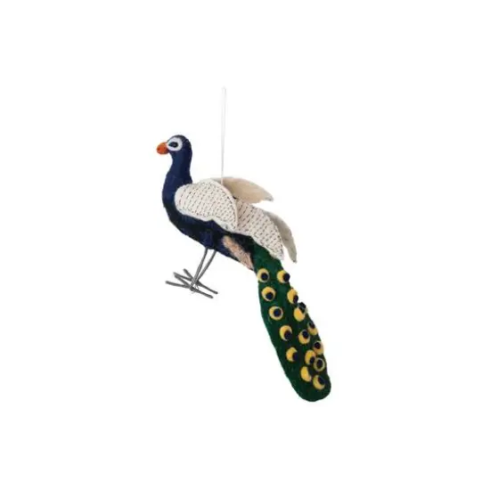 Hello Honey&reg; Multicolor 12" Peacock Wool Felt Ornament {1}