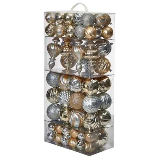 81ct. Holiday Deluxe Shatterproof Christmas Tree Ornament Box Set {4}