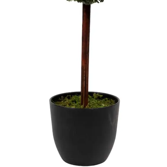 4ft. Unlit Artificial Two-Tone Boxwood Triple Ball Topiary Tree with Round Pot {6}