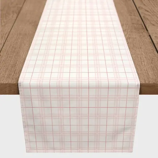 72" Pink & White Plaid Valentine's Day Table Runner {3}