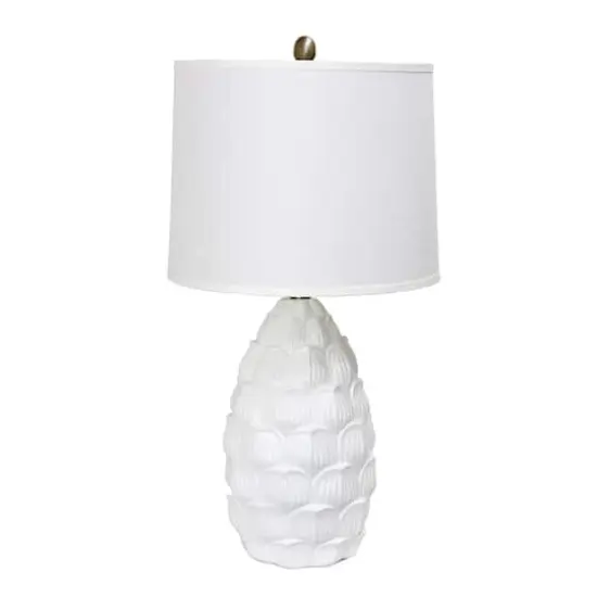Elegant Designs White Table Lamp with Fabric Shade {1}
