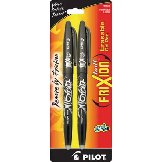 Pilot® FriXion Ball® 0.7mm Black Erasable Gel Ink Pens 2 Set {4}