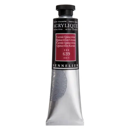 Sennelier Extra Fine Artists' Acrylic Paint, 60mL 639 Quinacridone Carmine {1}