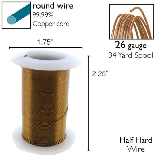 The Beadsmith® Wire™ Elements 26 Gauge Tarnish-Resistant Wire Vintage Bronze {7}