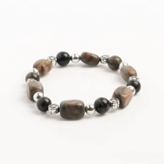 John Bead Jasper No.79 Natural Stone Stretch Bracelet {4}