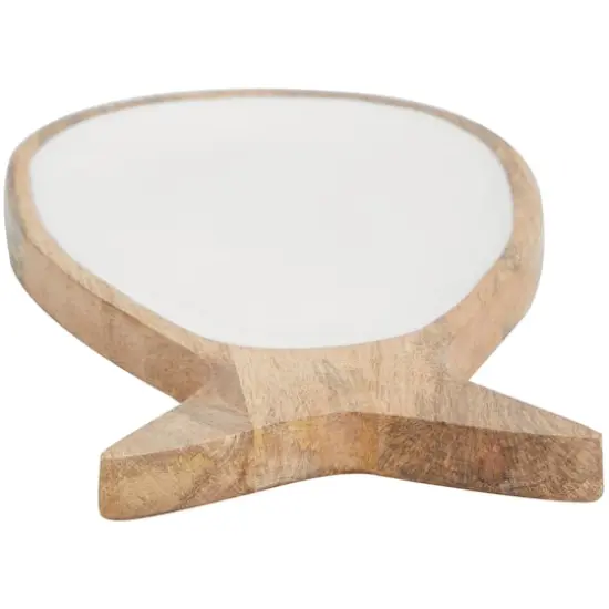 20" Mango Wood Fish Tray with White Enameled Interior {5}