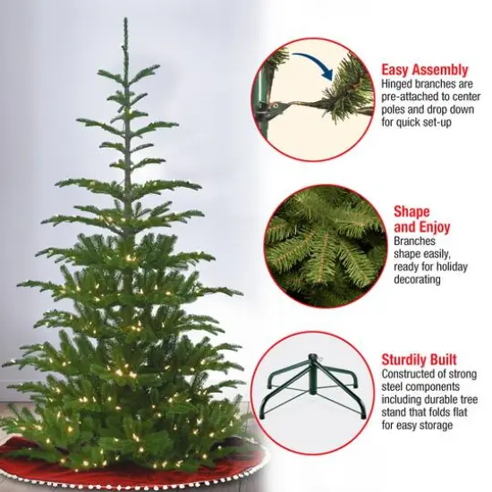 6.5ft. Pre-Lit Feel-Real&reg; Norwegian Spruce Artificial Christmas Tree, Clear Lights {7}