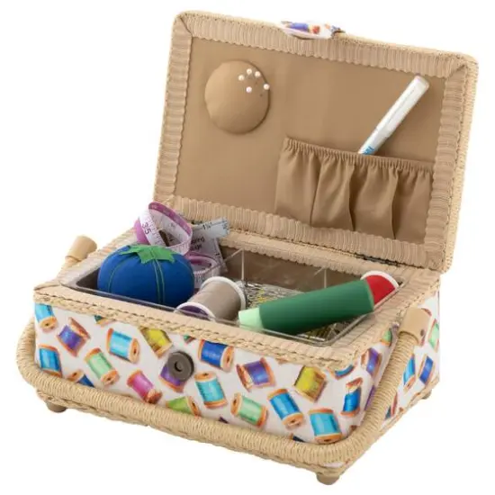 Dritz&reg; Spools Small Sewing Basket with Removable Tray {4}