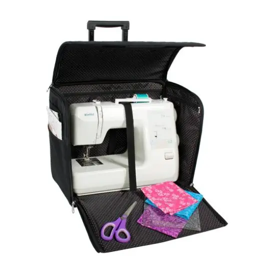 Everything Mary Black Rolling Sewing Machine Tote {6}