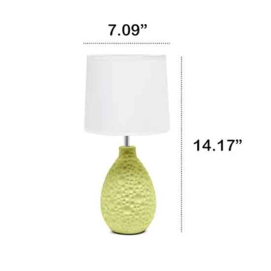 Creekwood Home Essentix 14" Ceramic Teardrop Table Lamp Green {4}