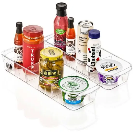 Sorbus Small Clear Organizing Bins on Wheels with Removable Dividers, 2ct. {1}