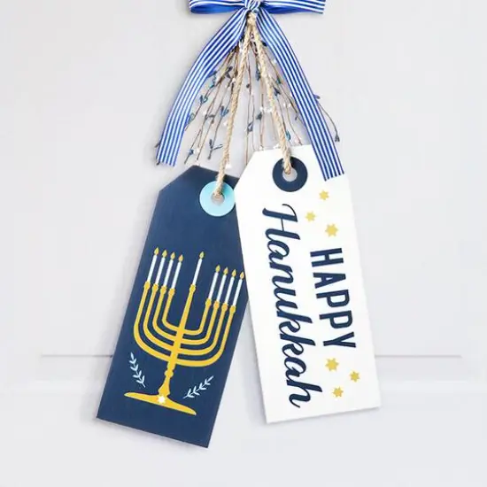 Glitzhome&reg; 24" Wooden Hanukkah Doorknob Hanging D&eacute;cor {5}