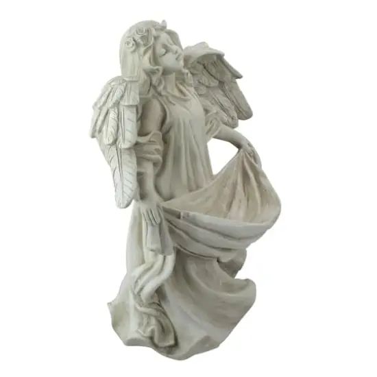 18.5" Serene Angel Bird Feeder Outdoor Garden Statue {3}
