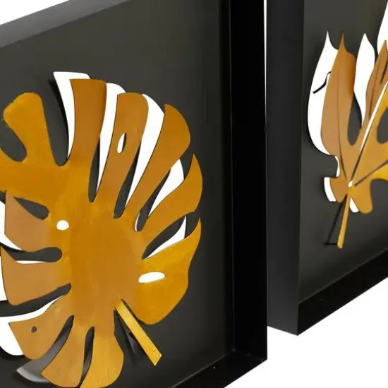 12.5" Gold Metal Contemporary Wall D&eacute;cor Set {4}