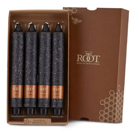 Root Candles 9" Unscented Timberline&trade; Collenette Taper Candles, 4ct. Black {1}