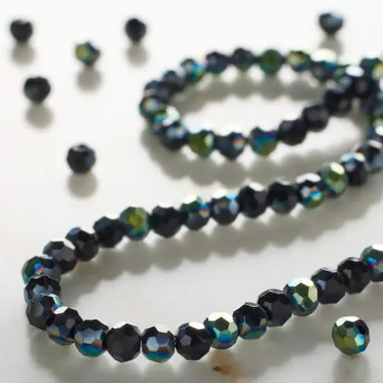 Black Small Glass Faceted Round Beads, 2mm by Bead Landing&trade; {3}